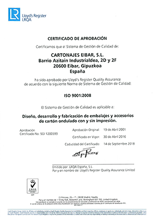 certificado de calidad